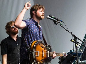 Dan Mangan performs during the Edmonton Folk Music Festival in Gallagher Park in Edmonton, Alta., on Saturday, Aug. 9, 2014.