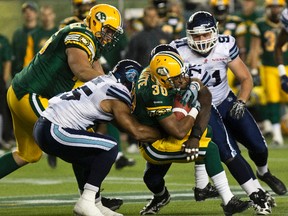 The Eskimos offence is on par with previous years but the improved defence has provided some scoring and allowed much less yardage from its opponents. (Codie MacLachlan, Edmonton Sun)
