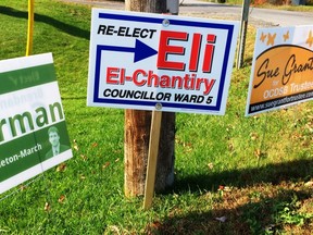 Municipal election signs in the West Carleton-March Ward of Ottawa. October 1, 2014. Errol McGihon/Ottawa Sun/QMI Agency