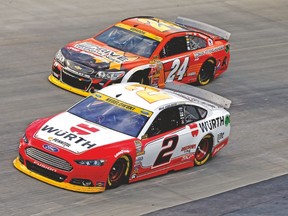 Brad Keselowski (bottom) and Jeff Gordon will both be duking it out in the Contenders round of the Chase for the Sprint Cup. (AFP)