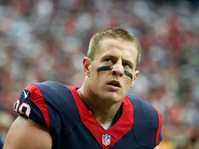 Houston Texans defensive end J.J. Watt has been dominant this season. Houston takes on the Dallas Cowboys in an all-Texas affair this weekend. (Getty Images/AFP)