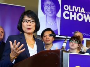 Mayoral Candidate Olivia Chow launches her campaign platform at the Sheraton Centre on Friday Oct. 3, 2014. (DAVE ABEL/Toronto Sun)