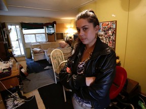 Candice McGowan, a mother of two who is facing eviction by TCHC from Regent Park, is pictured on Oct. 2, 2014. (Craig Robertson/Toronto Sun)