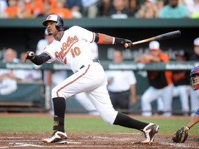 Adam Jones (pitchures) and Chris Tillman have become cornerstones of the Orioles franchise since arriving from the Mariners in a 2008 trade for Canadian pitcher Erik Bedard. (AFP)