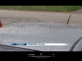 Graupel falls in Leamington, Ont. (Weather Network video screenshot)