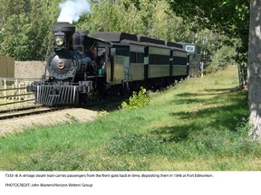 The legendary '107' locomotive, hard at work at Fort Edmonton Park. (John Masters)