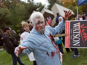 Jeff Irvin got political with his zombie costume at the 9th annual Ottawa Zombie Walk held in Ottawa on Sunday, Oct. 5, 2014.
DANI-ELLE DUBE/Ottawa Sun/QMI Agency
