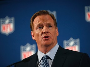 National Football League (NFL) Commissioner Roger Goodell speaks at a news conference to address domestic violence. (REUTERS/Mike Segar)