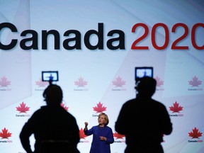 Former U.S. Secretary of State Hillary Clinton speaks during the Canada2020 conference in Ottawa October 6, 2014. REUTERS/Chris Wattie