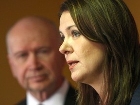 Wildrose leader Danielle Smith released new data showing exorbitant severance packages and announced it would cap severances and bonuses for all senior managers and government officials not just political staff in Calgary, Alta. on Monday, Oct. 6, 2014.
Darren Makowichuk/Calgary Sun/QMI Agency
