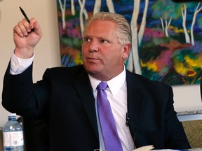 Mayoral candidate Doug Ford speaks to the Toronto Sun editorial board at the Sun offices on Monday, October 6, 2014. (Michael Peake/Toronto Sun)