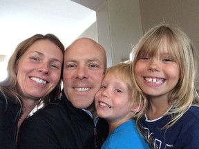 Sandra Lee, 40, has multiple sclerosis and will be speaking at an information event in Sarnia Oct. 15. She's pictured with husband Greg, and children Hayden, 5, and Madison, 7.(Submitted photo)
