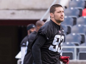 RedBlacks defensive lineman Justin Capicciotti. (ERROL MCGIHON/OTTAWA SUN)