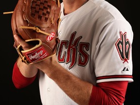 Pitcher Bo Schultz, then of the Arizona Diamondbacks, poses for a portrait during spring training photo day at Salt River Fields at Talking Stick on Feb. 19, 2014 in Scottsdale, Ariz. (CHRISTIAN PETERSEN/Getty Images/AFP)