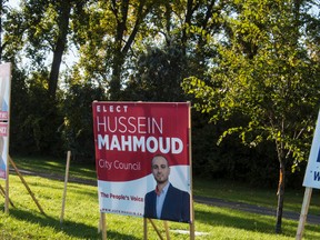 Election sign in the Gloucester-Southgate riding of Ottawa. October 7, 2014. Errol McGihon/Ottawa Sun/QMI Agency