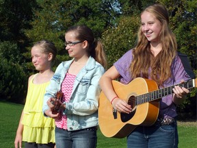 Aimee (left), Kara and Davis MacKinlay of Watford have been singing up a storm this summer and will be taking the stage at the Brigden Fair this Saturday in their sibling band, The MacKinlays.
BRENT BOLES/ QMI Agency