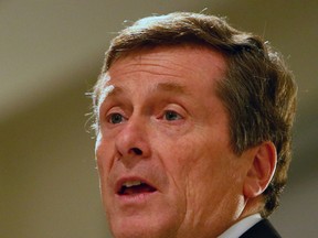 John Tory speaks during the Leaside Property Owners' Association mayoral candidate debate at Leaside Memorial Arena in Toronto on Tuesday October 7, 2014. (Dave Abel/Toronto Sun)