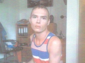 Luka Magnotta photo taken by German roommate Frank Rubert and entered into evidence at Magnotta's murder trial in Montreal.