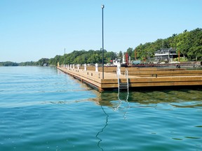 A 68-slip wooden dock did not get proper permission from the Township of Leeds and the Thousand Islands before construction, a neighbour of the development alleges (WAYNE LOWRIE/The Recorder and Times).