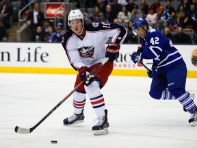 Columbus Blue Jackets forward Ryan Johansen (19) looks to pass. (John E. Sokolowski-USA TODAY Sports)