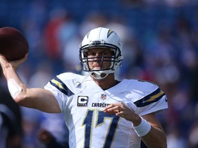 Chargers quarterback Philip Rivers is on pace for 4,600 passing yards, having helped his team to a 4-1 start. (AFP/PHOTO)
