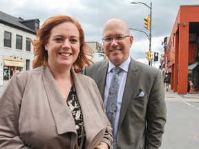 Lisa MacLeod, MPP for Nepean-Carleton, along with Leads-Grenville MPP Steve Clark, made a stop in Kingston on Thursday. MacLeod will be announcing her candidacy for the leadership of the Ontario Progressive Conservative Party on Oct. 19. Julia McKay/The Whig-Standard