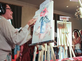 Local artist Tia Gillespie competes against five other artists in the first round of the Art Battle Kingston Finale at the Renaissance Event Venue. After three rounds, Gillespie was named Kingston's first Art Battle champion. (Julia McKay/The Whig-Standard)