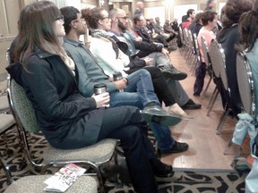 Jim Moodie/The Sudbury Star
Some young faces were visible in the audience for a mayoral town hall sponsored by the Young Professionals Association of Sudbury on Thursday night.