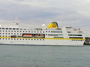 THE MS Hamburg was a traffic-stopper this week as it travelled south on the St. Clair River past Sarnia and to Detroit and beyond. Great Lakes cruises are becoming more popular, especially with Europeans.
BOB BOUGHNER PHOTO