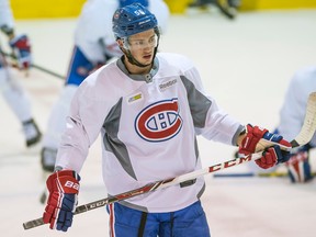 Tim Bozon during Montreal Canadiens training camp at Complex Sportif Bell in Brossard, Que., on September 13, 2014. (JOEL LEMAY/QMI AGENCY)