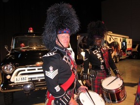 Members of the world-famous EPS Pipe and Drum Corp prepare to kick off the 2014 True Blue Gala in support of the Edmonton Police Foundation.