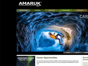 This screengrab shows the Amaruk website. (amaruk.com screengrab)