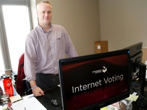 City clerk and returning officer Matt MacDonald in his office Friday, Oct. 10, 2014. MacDonald is encouraging residents to take advantage of online voting, which is open now. 
Emily Mountney-Lessard/The Intelligencer/QMI Agency