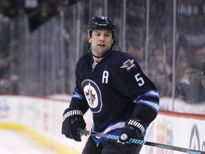 Mark Stuart marks his 500th NHL game. (KEVIN KING/Winnipeg Sun files)