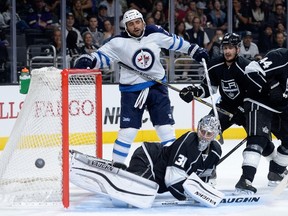 Try as they might, the Jets couldn't find the net in L.A. on Sunday. (HARRY HOW/AFP)