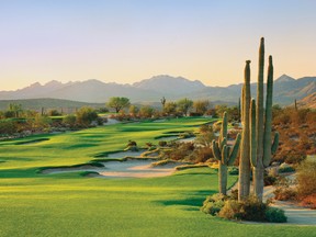 The scenic Saguaro Course is one of two top-notch offerings at We-Ko-Pa Golf Club in Fort McDowell, Ariz. The Valley of the Sun, which includes Phoenix and Scottsdale, is home to a long list of superb 36-hole hangouts. Photo courtesy Lonna Tucker.
