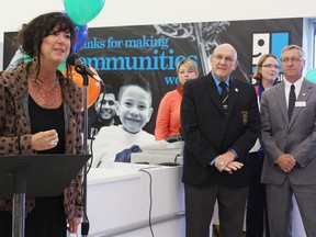 Michelle Quintyn, president and CEO of Goodwill Industries Ontario Great Lakes, thanks everyone for their support and help in making the Goderich location possible. (Steph Smith/Goderich Signal Star)