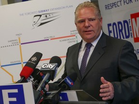 Mayoral candidate Doug Ford at his "endorsement" announcement on Tuesday, Oct. 14, 2014. (DAVE THOMAS/Toronto Sun)