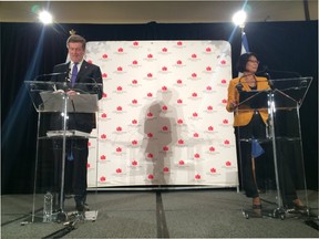John Tory and Olivia Chow take part a debate at the Canadian Club of Toronto on Tuesday, Oct. 14, 2014. (DAVE ABEL/Toronto Sun)
