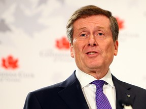 John Tory during a debate at Hilton Toronto hosted by the Canadian Club on Tuesday October 14, 2014. (Dave Abel/Toronto Sun)
