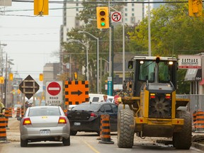 Dundas St. is closed west of Adelaide St. because of construction. (MIKE HENSEN, The London Free Press)