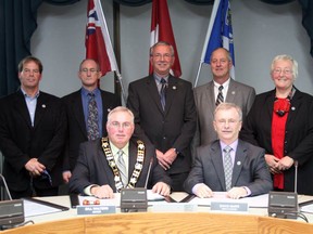 Central Elgin council has voted to declare its Ward 4 seat vacant following the departure of Ward 4 Coun. Russell Matthews (standing, third from left). (Photo courtesy of the Municipality of Central Elgin)