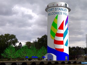 An artist's rendering of a grain silo in the Port Stanley harbour that could be converted into a lookout tower.  (Contributed photo)