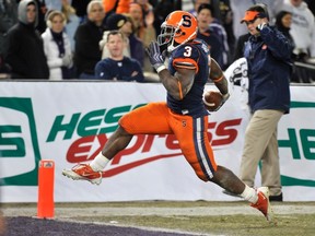 New Hamilton Tiger-Cats running back Delone Carter was a star at Syracuse. (Reuters)