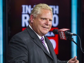 Doug Ford during the Newstalk1010 mayoral candidates debate held at 299 Queen St. E. in Toronto on Wednesday, October 15, 2014. (Ernest Doroszuk/Toronto Sun)