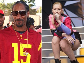 Snoop Dogg, left, and Iggy Azalea, right, have ended their feud - finally. (WENN.COM file photos)