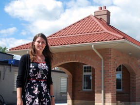 St. Thomas tourism coordinator Megan Pickersgill at the London & Port Stanley Railway replica station, home of the city's tourism office and start point for free train rides Saturday.