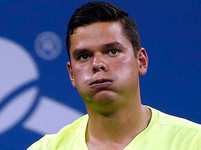Canadian Milos Raonic’s hopes of making it to the ATP World Tour Finals in London took a hit Thursday with an early loss in the Kremlin Cup. (REUTERS/Adam Hunger)