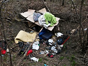 FILE: A homeless camp is seen in Mill Creek Ravine in Edmonton, Alta., on Friday, May 16, 2014. Codie McLachlan/Edmonton Sun