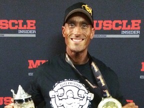 Sarnia's Ryan McClung won the men's bodybuilding middleweight category, as well as the overall title, at the recent 214 Oktoberfest Classic held in Waterloo. SUBMITTED PHOTO